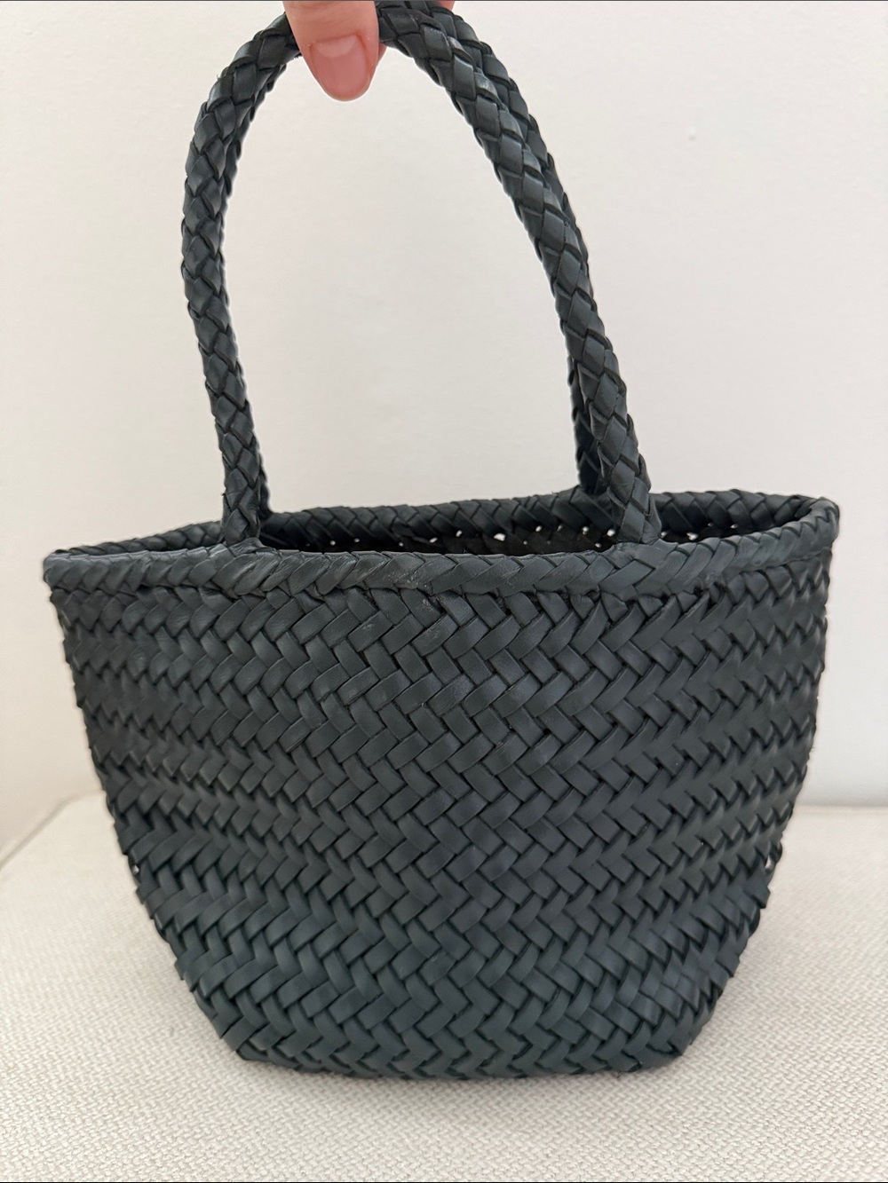 Club Monaco Dark Green Woven Handheld Tote